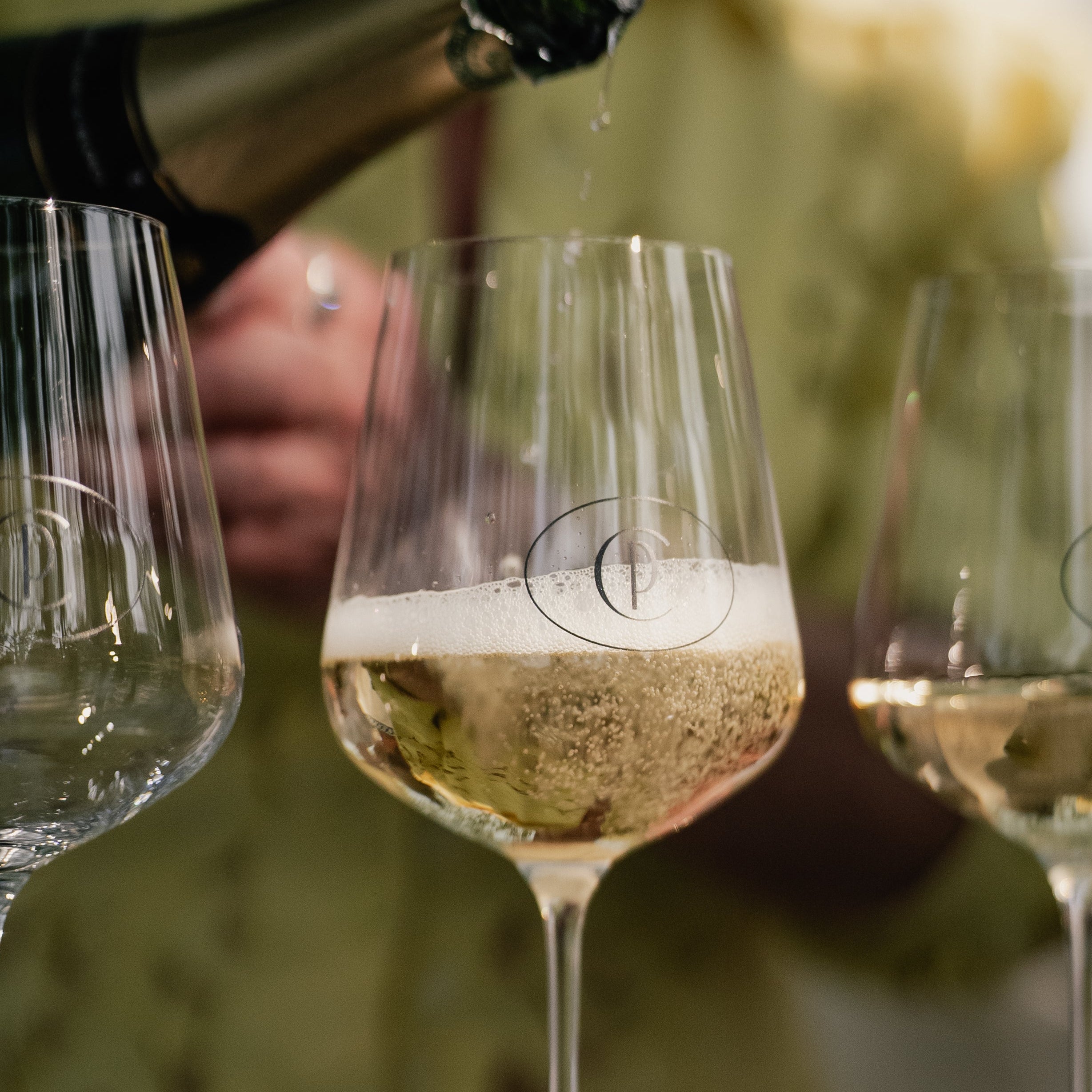 Champagne being poured into glass
